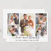 Moderne moderne Kalligrafie Script Wedding 5 Foto Dankeskarte (Vorne/Hinten)