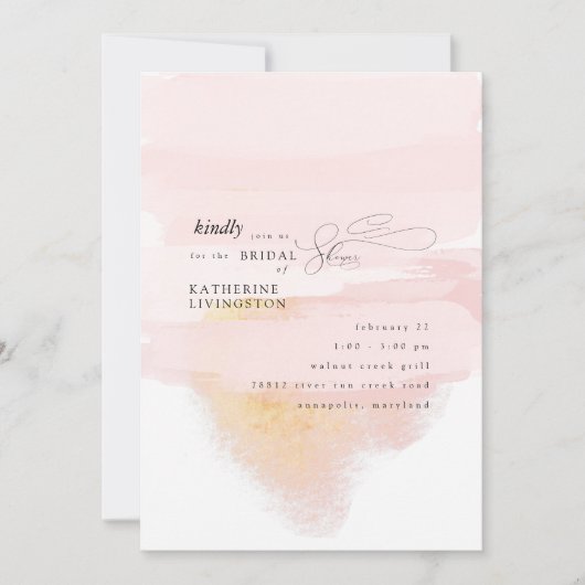 Moderne moderne Künstlerische Brautdusche Einladun Einladung (Vorderseite)