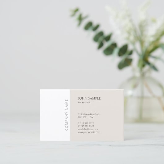 Moderne Moderne Minimalistische Beruflich Elegante Visitenkarte (Stehend Vorderseite)