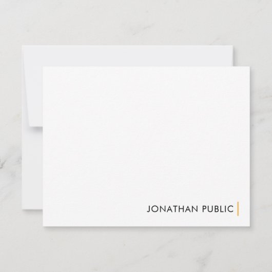 Moderne, moderne, minimalistische Designvorlage Mitteilungskarte (Rückseite)