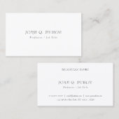 Moderne, moderne Minimalistische Elegant-Einfache  Visitenkarte (Vorne/Hinten)