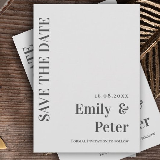 Moderne moderne Minimalistische Hochzeit Save The Date