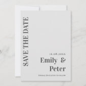 Moderne moderne Minimalistische Hochzeit Save The Date (Vorderseite)