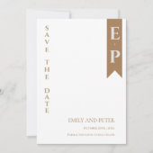Moderne moderne Minimalistische Monogram Wedding S Save The Date (Vorderseite)