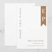 Moderne moderne Minimalistische Monogram Wedding S Save The Date (Vorne/Hinten)