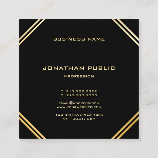 Moderne, moderne, Mit Monogramm, elegante Vorlage Quadratische Visitenkarte (Rückseite)