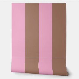 Moderne moderne Mocha Brown Pink Streifen Tapete