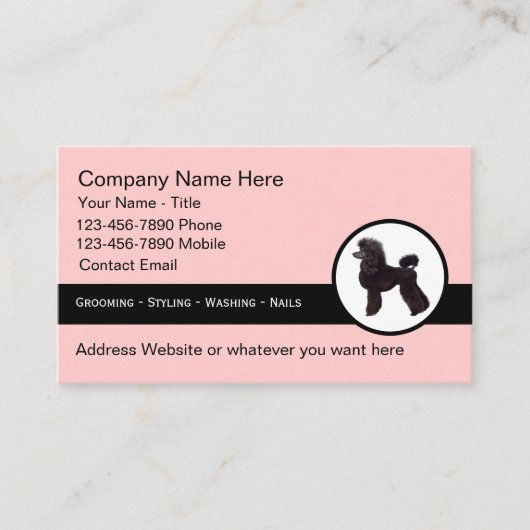 Moderne moderne Pet Grooming Business Cards Visitenkarte (Vorderseite)