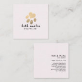 Moderne, moderne Pink- und Gold-Pet-Paws-Sitter Quadratische Visitenkarte (Vorne/Hinten)