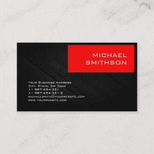 Moderne moderne Red Strip Gray Business Card Visitenkarte
