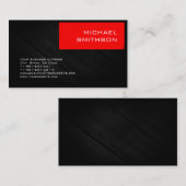 Moderne moderne Red Strip Gray Business Card Visitenkarte (Vorne/Hinten)