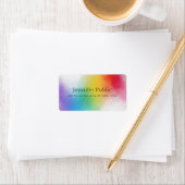 Moderne, moderne Regenbogenfarben Abstrakte Vorlag Adressaufkleber (Insitu)