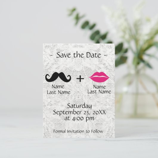 Moderne Moderne Save the Date Ankündigungspostkarte (Stehend Vorderseite)