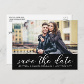 Moderne Moderne | SAVE THE DATE FOTO B Ankündigungspostkarte (Vorne/Hinten)