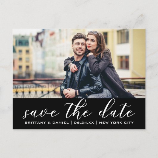 Moderne Moderne | SAVE THE DATE FOTO B Ankündigungspostkarte (Vorderseite)