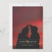 Moderne Moderne schick Minimal Foto Hochzeit Save The Date (Rückseite)