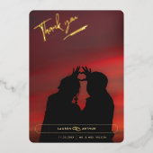 Moderne Moderne schick Minimal Foto Hochzeit Thank Folieneinladung (Vorderseite)