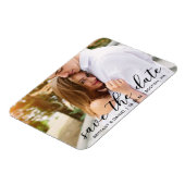 Moderne moderne Schrift Save the Date | FOTO Magnet (Linke Seite)