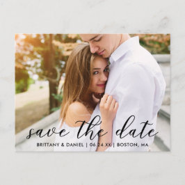 Moderne moderne Schrift Save the Date | FOTO Postkarte