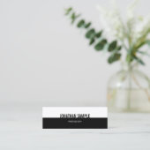 Moderne Moderne Schwarz-weiße Elegante Schlicht Mini Visitenkarte (Stehend Vorderseite)