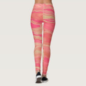 Moderne moderne, trendige Gelb und Rosa Leggings (Rückseite)