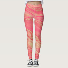Moderne moderne, trendige Gelb und Rosa Leggings