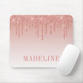 Moderne moderne Trendy Glitzer Rose Gold Mousepad (Mit Mouse)
