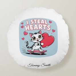 Moderne, moderne Valentinenkissen für Haustiere Rundes Kissen