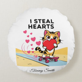 Moderne, moderne Valentinenkissen für Haustiere Rundes Kissen