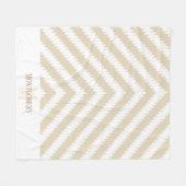 Moderne, moderne Weiß- und Taupenpfeile Familienna Fleecedecke (Vorderseite (Horizontal))