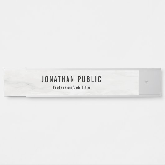 Moderne, moderne, weiße Marmorvorlage Türschild (Vorderseite )