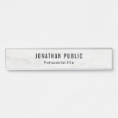 Moderne, moderne, weiße Marmorvorlage Türschild (Vorderseite )