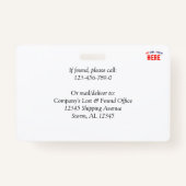 MODERNE, MODERNE, ZOLLBARE, WEISSE MARKENREKTANGLE AUSWEIS (Rückseite)