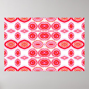 Moderne Modevorlage. Red Folklore Boho G Poster