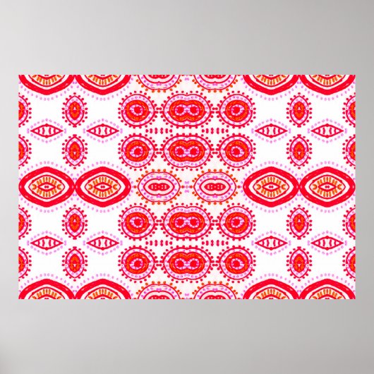 Moderne Modevorlage. Red Folklore Boho G Poster (Vorne)