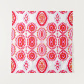 Moderne Modevorlage. Red Folklore Boho G Wandteppich (Vorderseite (Horizontal))