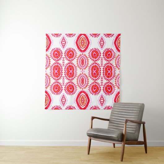 Moderne Modevorlage. Red Folklore Boho G Wandteppich (Beispiel (Horizontal))