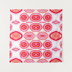 Moderne Modevorlage. Red Folklore Boho G Wandteppich