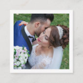 Moderne modische Fotografie-Visitenkarten Quadratische Visitenkarte (Rückseite)