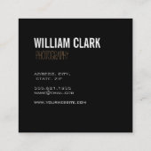 Moderne modische Goldfolie Texturschwarz Minimalis Quadratische Visitenkarte (Rückseite)