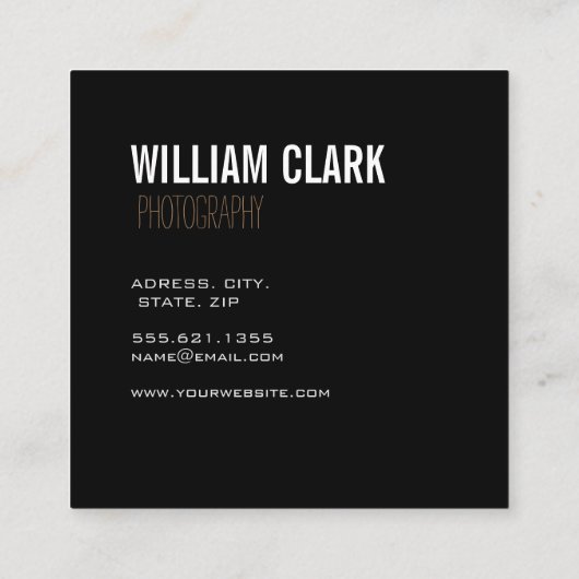 Moderne modische Goldfolie Texturschwarz Minimalis Quadratische Visitenkarte (Rückseite)