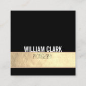Moderne modische Goldfolie Texturschwarz Minimalis Quadratische Visitenkarte (Vorderseite)