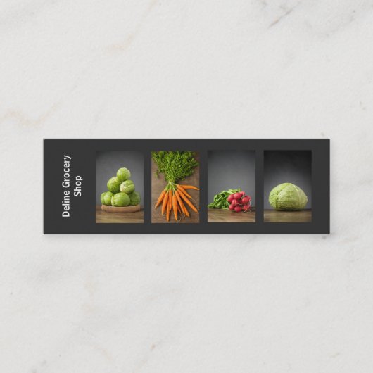 Moderne modische Lebensmittelgeschäft-Visitenkarte Mini Visitenkarte (Vorderseite)