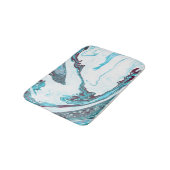 Moderne modische weiße und blaue Marmorbadmatte Badematte (Schrägansicht)