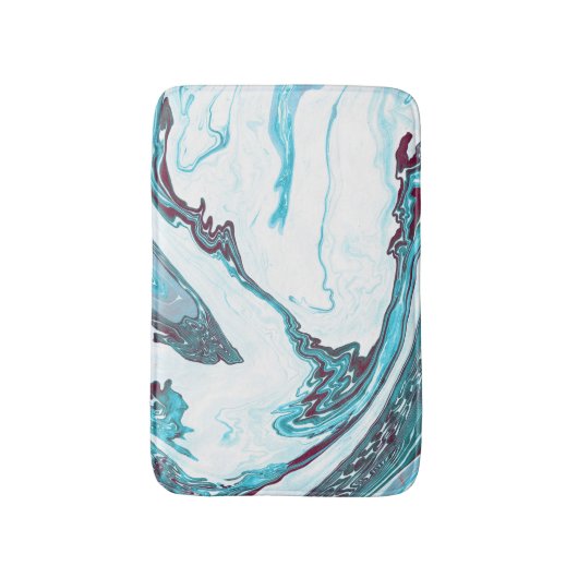 Moderne modische weiße und blaue Marmorbadmatte Badematte (Vorderseite Vertikal)