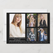 Moderne Modulation der 6-Foto-Comp-Karte Einladung (Rückseite)