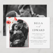 Moderne Mohnblumen-Blume Einladung (Vorne/Hinten)