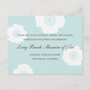 Moderne Mohnblumen Hochzeitsempfangskarte - Aquabl Begleitkarte