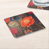 Moderne Mohnblumen-Untersetzer Rechteckiger Pappuntersetzer (angewinkelt)