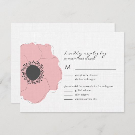 Moderne Mohnhochzeitkarten (RSVP/Response Cards, r RSVP Karte (Vorne/Hinten)